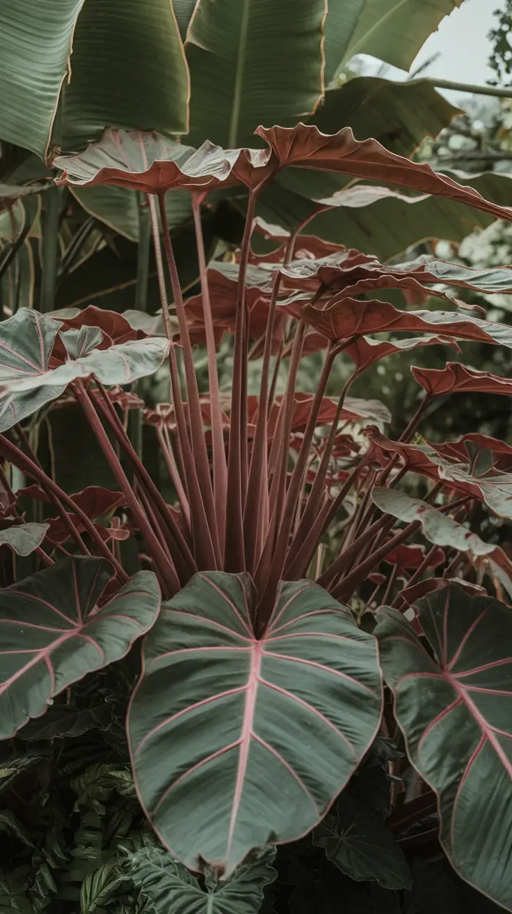 A close-up of the plant, showcasing its unique textured leaves resembling dragon scales.