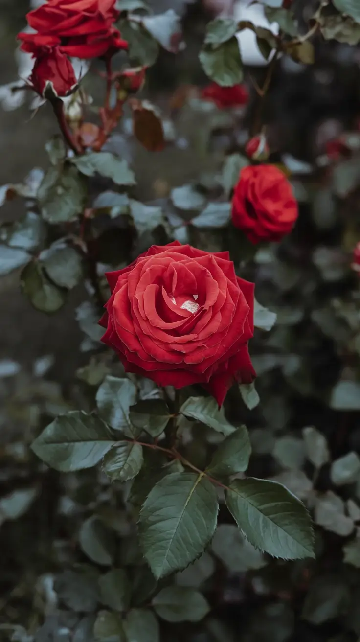 A beautiful red rose blooming gracefully.