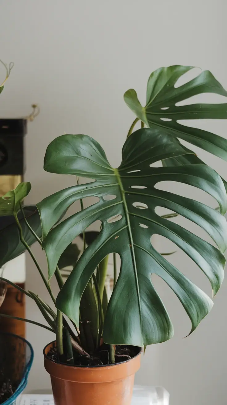 A beautiful Monstera Obliqua plant with striking leaves.