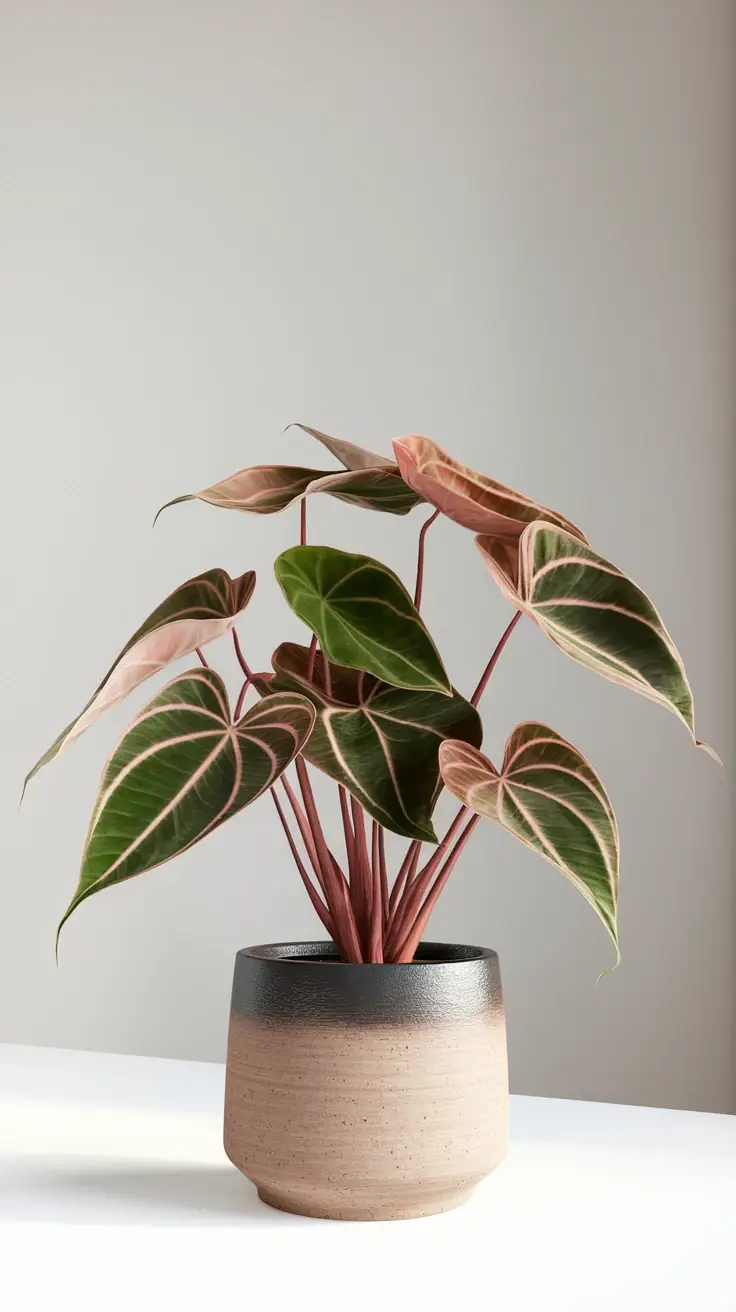 Plant in a the white ceramic pot 