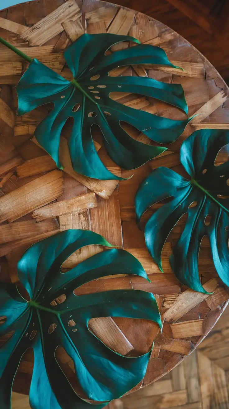 Bird's eye view of plant leaves