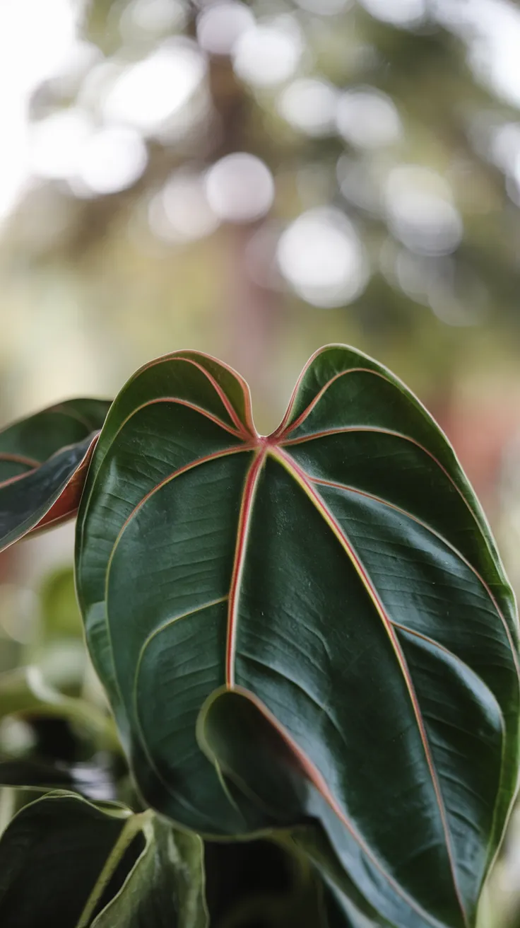 Close-Up of Leaves of Anthurium Villenaorum