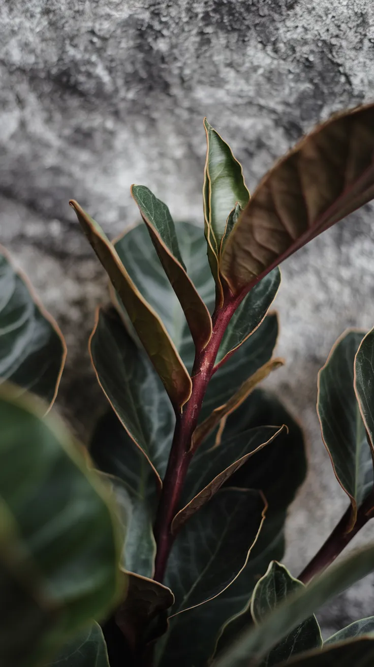 Macro Shot of the Stem of indoor Plant