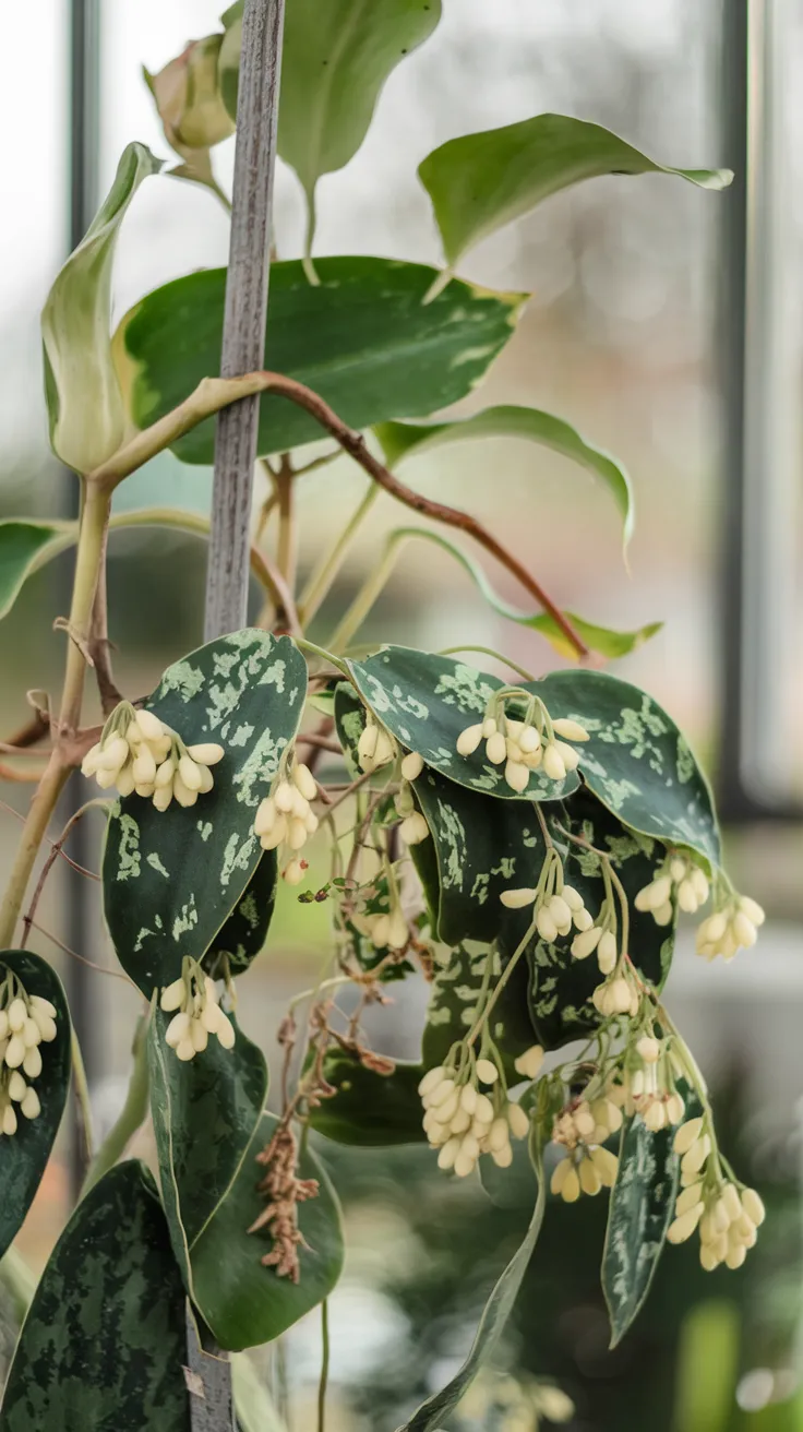 Beautiful hoya obovata with flowers