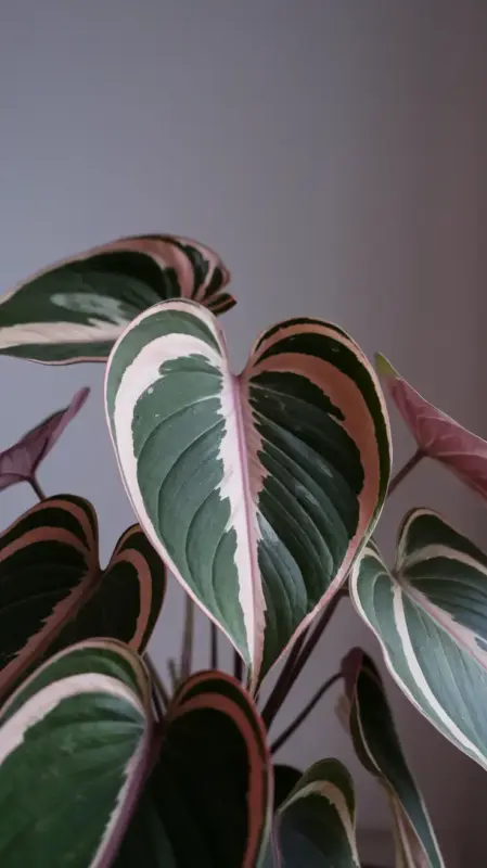 Close-Up of Leaves of Piper Crocatum