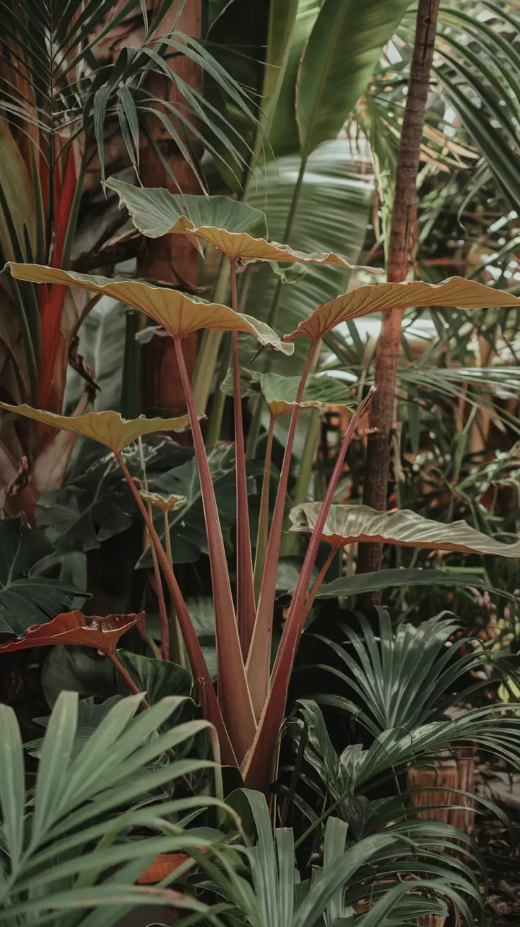 Entire Alocasia Wentii in Outdoor Setting